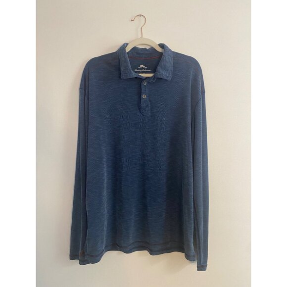 Tommy Bahama Mens Blue Lightweight Long Sleeve Polo Shirt Size XL - Picture 1 of 4